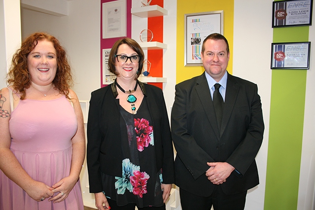 LLK Managing Director Linda Lewis is flanked by (left) Dealer Account Manager Natalie White and Financial Director, Joe Solomon