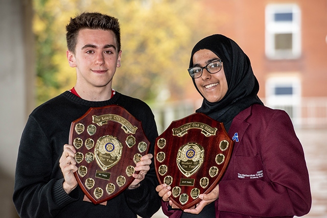 Oldham Students of the Year Thomas Tupman and Mubashirah Hanif.

Picture by Darren Robinson