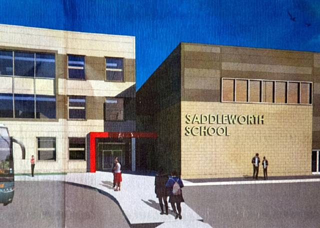An artist's impression of the proposed new Saddleworth School from 2017 An artist's impression of the proposed new Saddleworth School from 2017