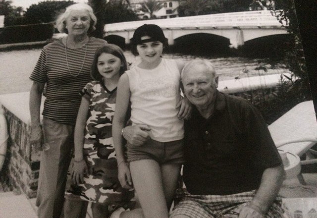 Ernie Burrington pictured during happy holiday times with his wife Nancy and granddaughters Victoria and Anna 