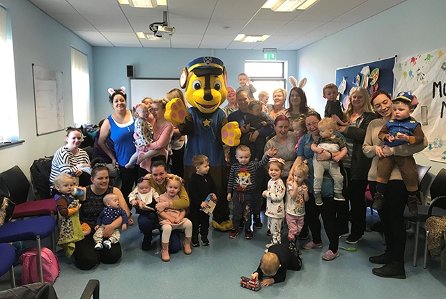 Chase from Paw Patrol joined children and parents at Baby Boogies Chase from Paw Patrol joined children and parents at Baby Boogies