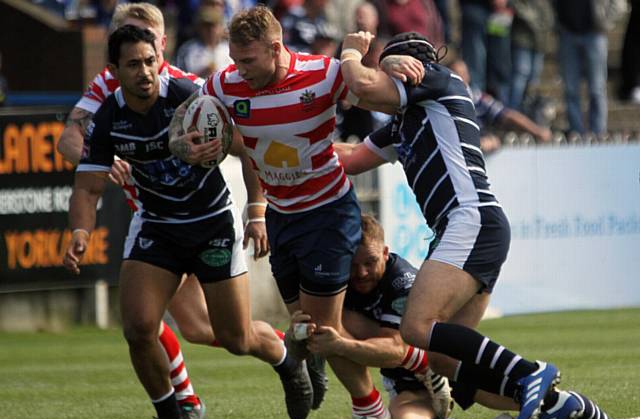 Oldham try-scorer Danny Langtree