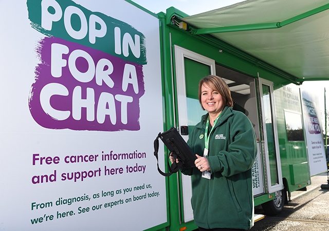 Jo Trask, from the mobile Macmillan Cancer Support information team
