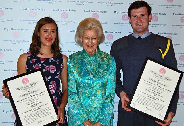 Georgia Blakeney and Zak Warburton with Princess Alexandra