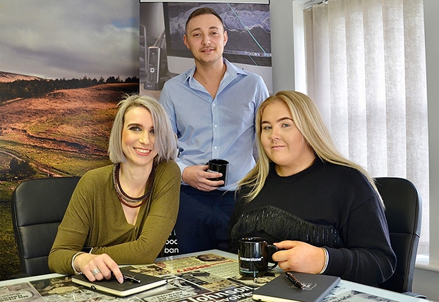 From left: Zuzana Alstockova, Steven MacDonald and Harriet Donoghue of Cornerstone Design and Marketing