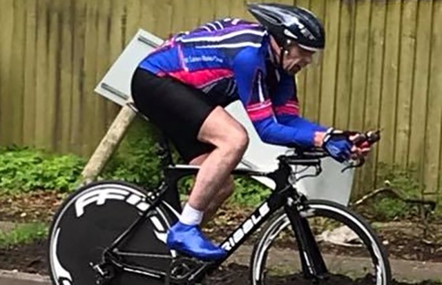 Bill Howarth in action in the East Lancs Road Club 10-mile time-trial