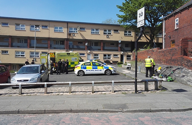 The scene at Anchor Street at 12.30pm.