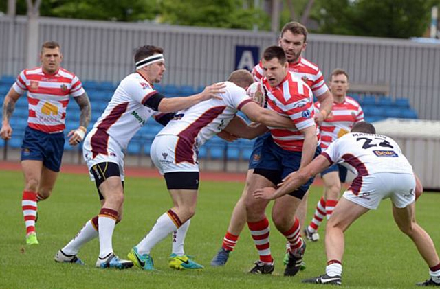 Oldham try-scorer Phil Joy