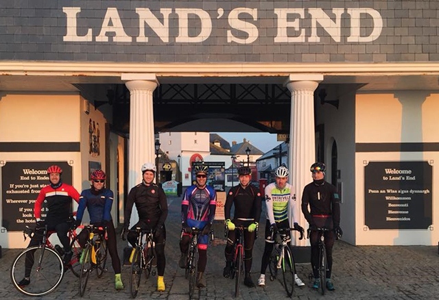 Andy Gorton, Sam Wilson, Matt Jackson, Kamil Waligora, Leighn Chambers, Ben Whitehead and Pete Reid pictured at Lands End