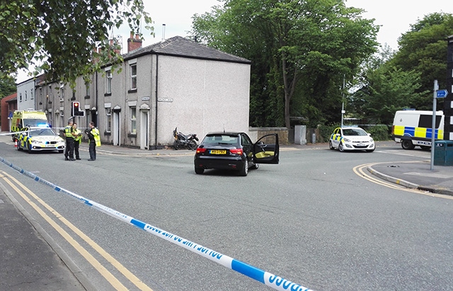 The collision scene earlier today The collision scene earlier today
