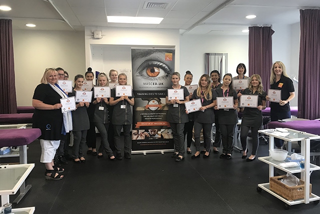 Oldham College Hair and Beauty students welcomed skin cancer awareness charity Skcin Oldham College Hair and Beauty students welcomed skin cancer awareness charity Skcin