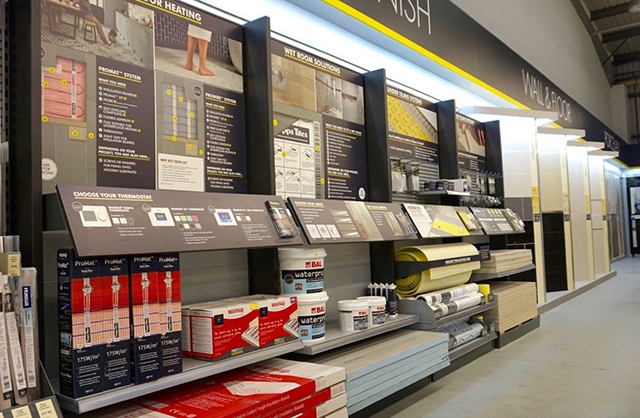 Examples of Topps Tiles wall bays designed and manufactured by Ripple Examples of Topps Tiles wall bays designed and manufactured by Ripple