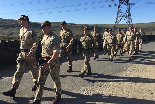 Soldiers from 4th Battalion, Royal Regiment of Scotland, arrive at Saddleworth Moor.

Picture courtesy of @manchesterfire on Twitter
