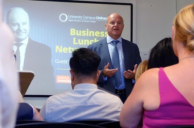 Paul Walsh speaks to the audience at University College Oldham.

Pictures courtesy of Karl Chadwick