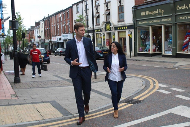 New Oldham Council leader Sean Fielding and deputy leader Arooj Shah