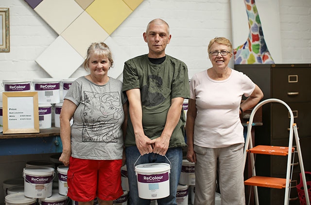 Emmaus companions Margaret Gomersall and Jeff Greaves with volunteer Linda McLarnon