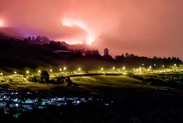 The Saddleworth Moor fires at their peak