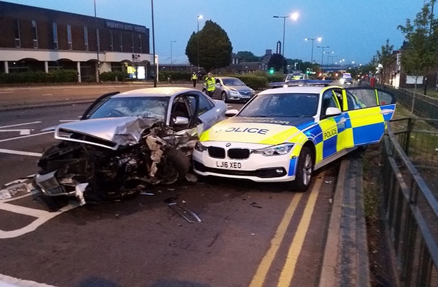 The scene after the Manchester Road crash earlier today
