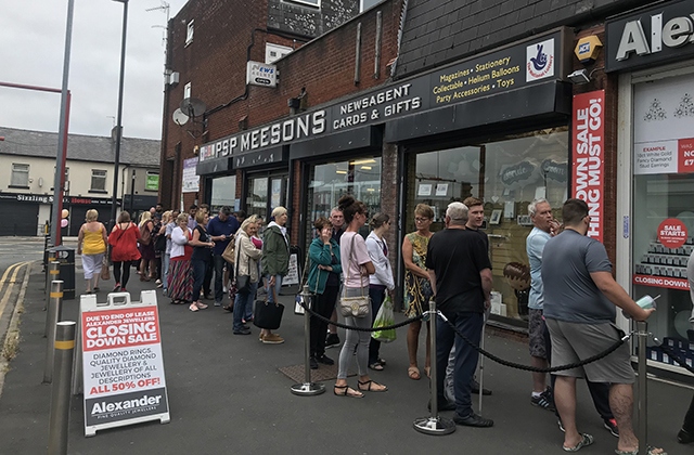 The queues for a closing-down bargain at Alexander Jewellers