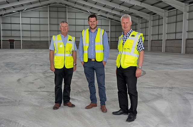 Pictured (left to right) at the new HPP warehouse are Martin Hill, Karl Parker and Stephen Hill Pictured (left to right) at the new HPP warehouse are Martin Hill, Karl Parker and Stephen Hill
