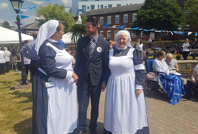 Oldham West and Royton MP Jim McMahon at the Royal Oldham Hospital yesterday Oldham West and Royton MP Jim McMahon at the Royal Oldham Hospital yesterday