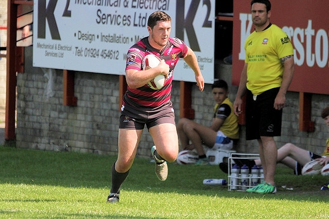 Oldham's double try-scorer Jack Holmes