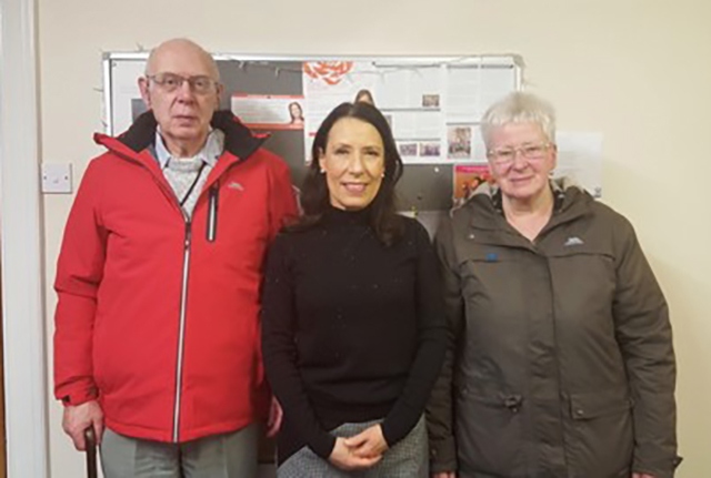 MP Debbie Abrahams with Barrie Wild and his wife Val