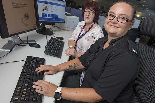 PC Michelle Quinn from Greater Manchester Police’s Victim Support Unit (front) and mental health practitioner Gillian Bradburn. PC Michelle Quinn from Greater Manchester Police’s Victim Support Unit (front) and mental health practitioner Gillian Bradburn.