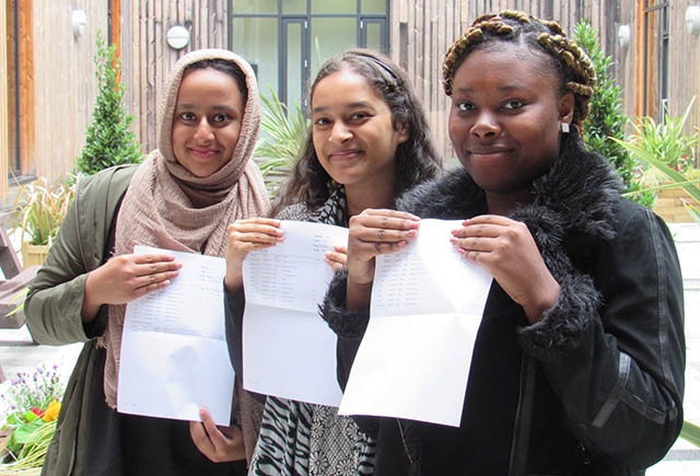 Pictured (left to right) are: L-R Alisha Khanum, Asha Ahmed and Osaru Obasogie  