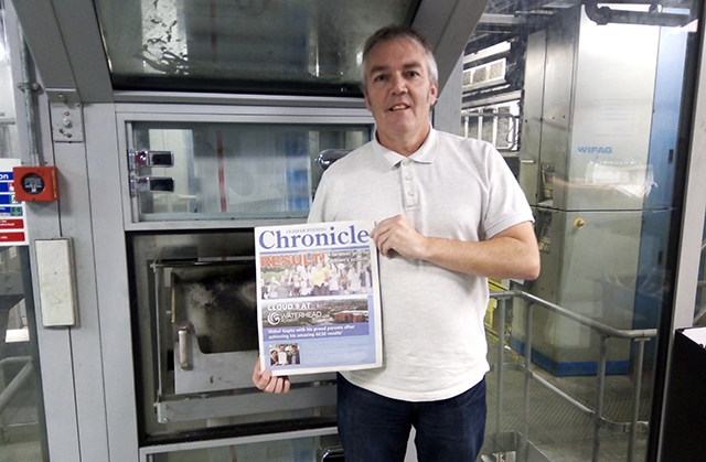 Oldham Chronicle Open Days supplement editor Simon Smedley picks up an edition hot off the press yesterday Oldham Chronicle Open Days supplement editor Simon Smedley picks up an edition hot off the press yesterday
