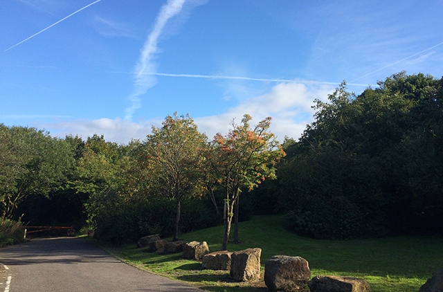 Sunshine and cool temperatures over Oldham Edge this morning