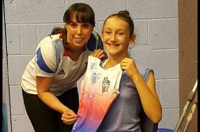 Acacia Seward with Olympic star Beth Tweddle