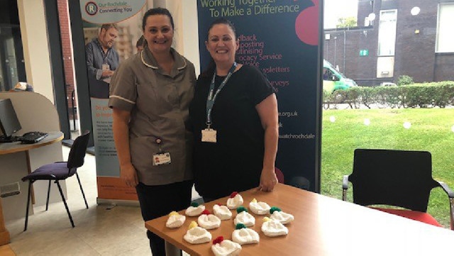 Hand-made bobble hats donated to the Royal Oldham hospital