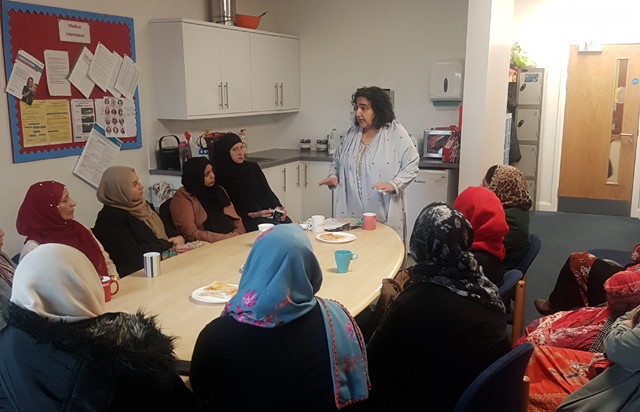 Marzia Babakarkhail speaking at the event