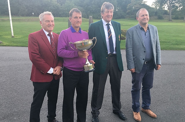 Pictured (left to right) are: Kevin Rafferty (Saddleworth Captain) and Dave Chapman (Saddleworth ‘A’ team captain), the Brian Atack Trophy winners, Dave Fox and Graham Hobbs (Saddleworth, pairs winners).