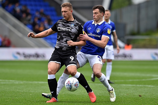 Athletic defender George Edmundson (right).
Picture courtesy of Oldham Athletic/Eddie Garvey Athletic defender George Edmundson (right).
Picture courtesy of Oldham Athletic/Eddie Garvey
