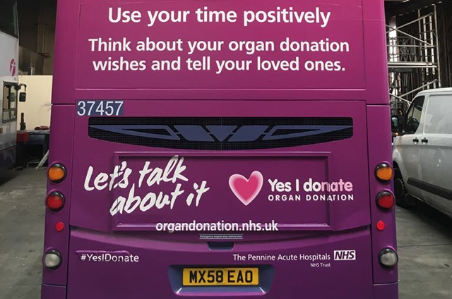 Local buses are helping spread the word about the importance of organ donation Local buses are helping spread the word about the importance of organ donation