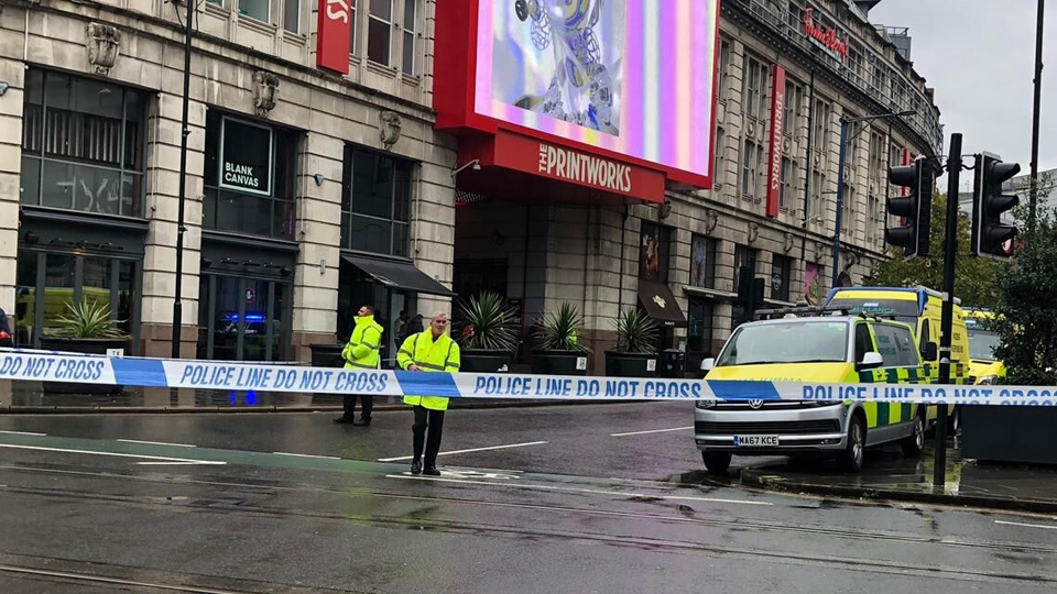 The cordon that was in place around Manchester Arndale The cordon that was in place around Manchester Arndale