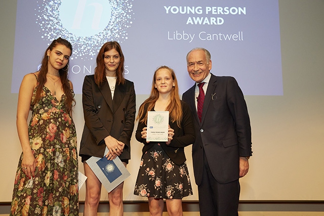 Libby Cantwell receives her Young Person Award last year Libby Cantwell receives her Young Person Award last year