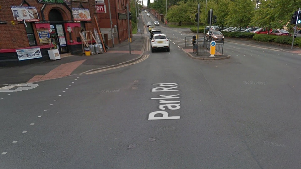 Woodstock Street at the junction of Park Road