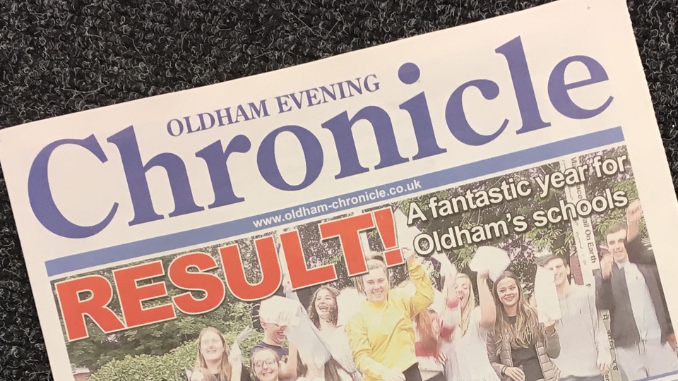 Your Oldham Chronicle will be printed again in January Your Oldham Chronicle will be printed again in January