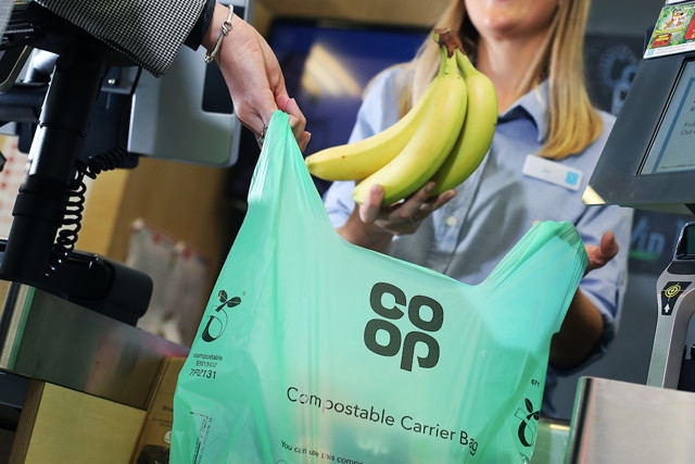 Compostable bags at the Co-Op