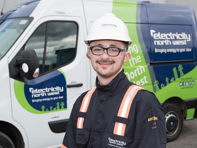 Adam Ainsworth, apprentice at Electricity North West