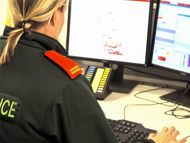 NWAS staff with red epaulettes