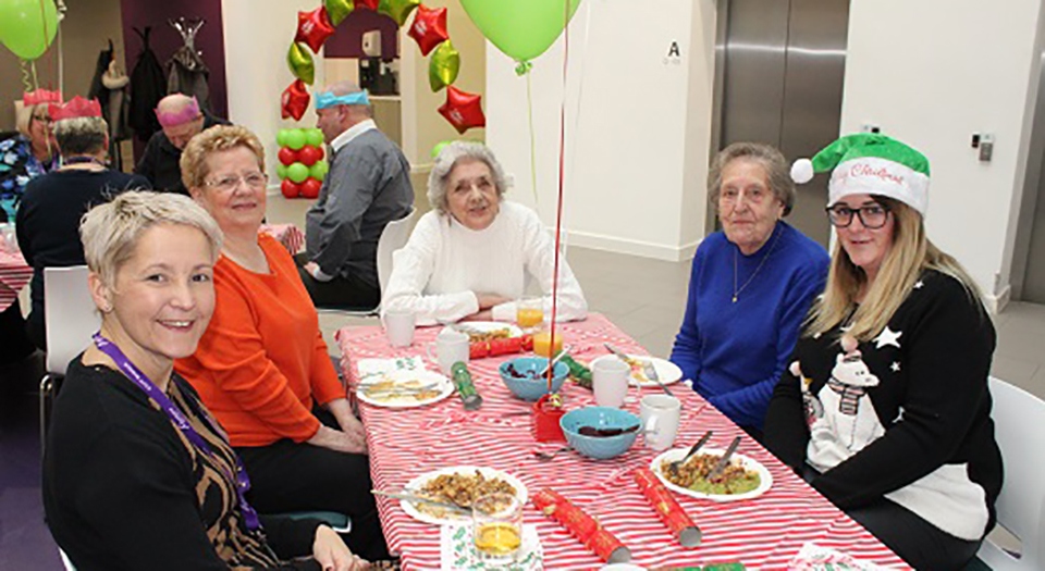 FCHO Executive Director Homes and Investment, Heidi Thompson, with Independence Advisor Lauren Roberts as enjoy lunch with the customers