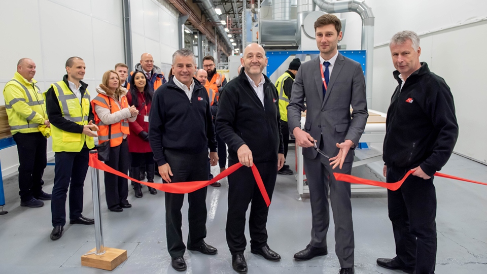 Oldham Council Leader Cllr Sean Fielding, centre, visiting HPP in early 2019 when he opened a new vinyl-wrapped door production line. He is pictured with, from left, Richard Mottram, Keith Wardrope and Stephen Hill, all from HPP. Oldham Council Leader Cllr Sean Fielding, centre, visiting HPP in early 2019 when he opened a new vinyl-wrapped door production line. He is pictured with, from left, Richard Mottram, Keith Wardrope and Stephen Hill, all from HPP.