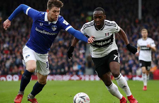 Callum Lang in action at Fulham Callum Lang in action at Fulham