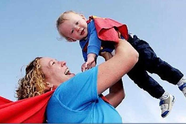 Superman Davey with his Mum Lisa Lane