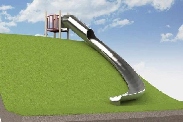 The new slide feature at Waterhead Park in Oldham 
