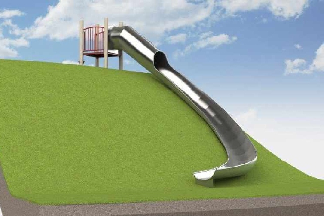 The new slide feature at Waterhead Park in Oldham The new slide feature at Waterhead Park in Oldham